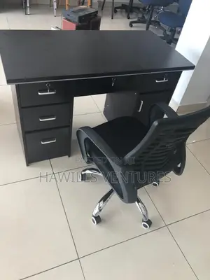 Office Table With Chair Black