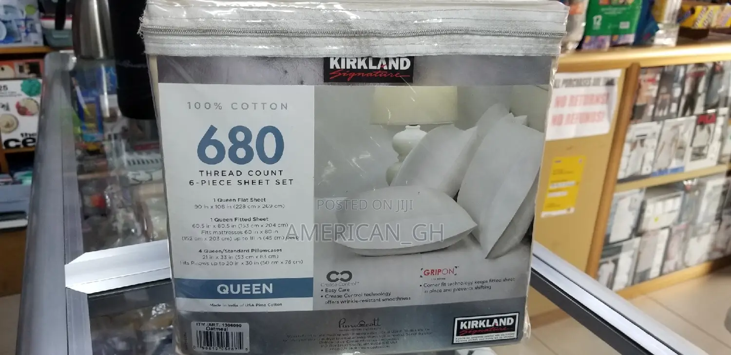 Kirkland Signature 680 Thread Count 6pieces Sheet Set(Queen)