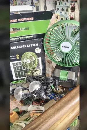 Portable Solar Fan With Light (3 Bulbs).