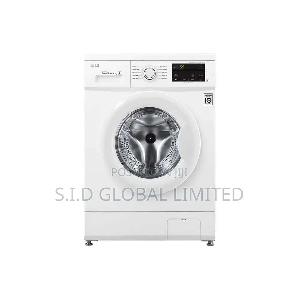 LG Front Load Washing Machine 7kg, White, Inverter DD Motor