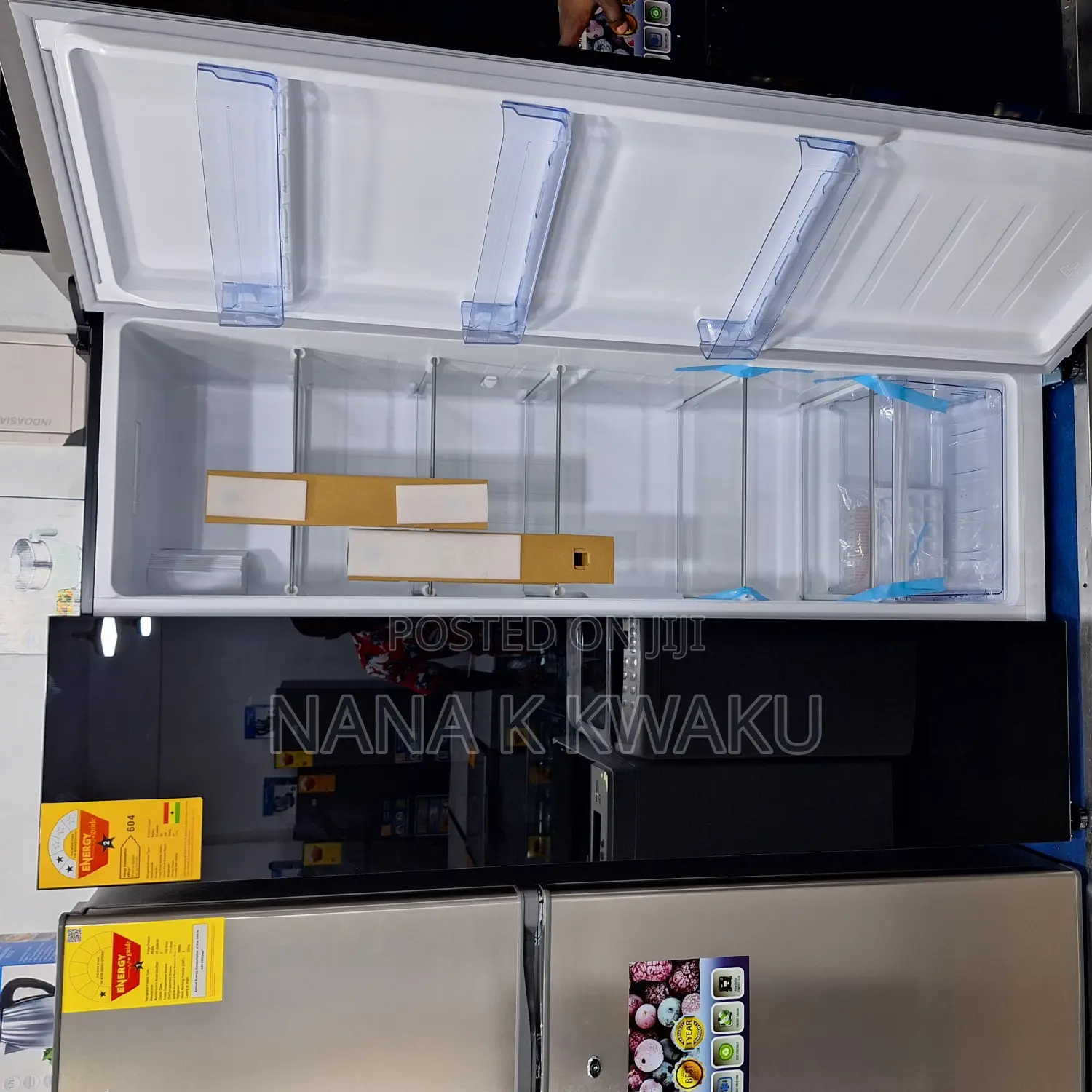 Nice Black Pearl Pf640bg Side by Side Fridge
