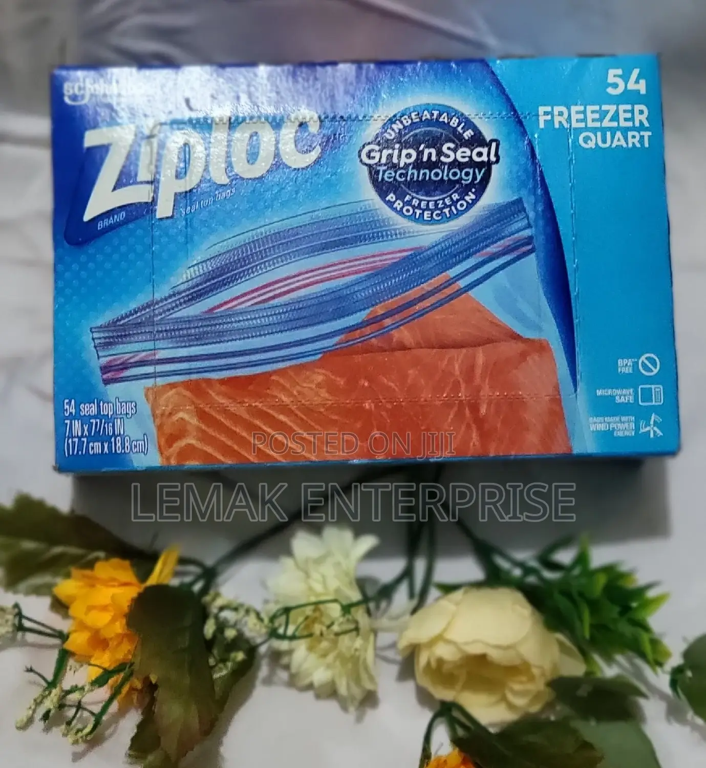 Ziplock Freezer Quart Heavy Duty Bags 54 Pieces