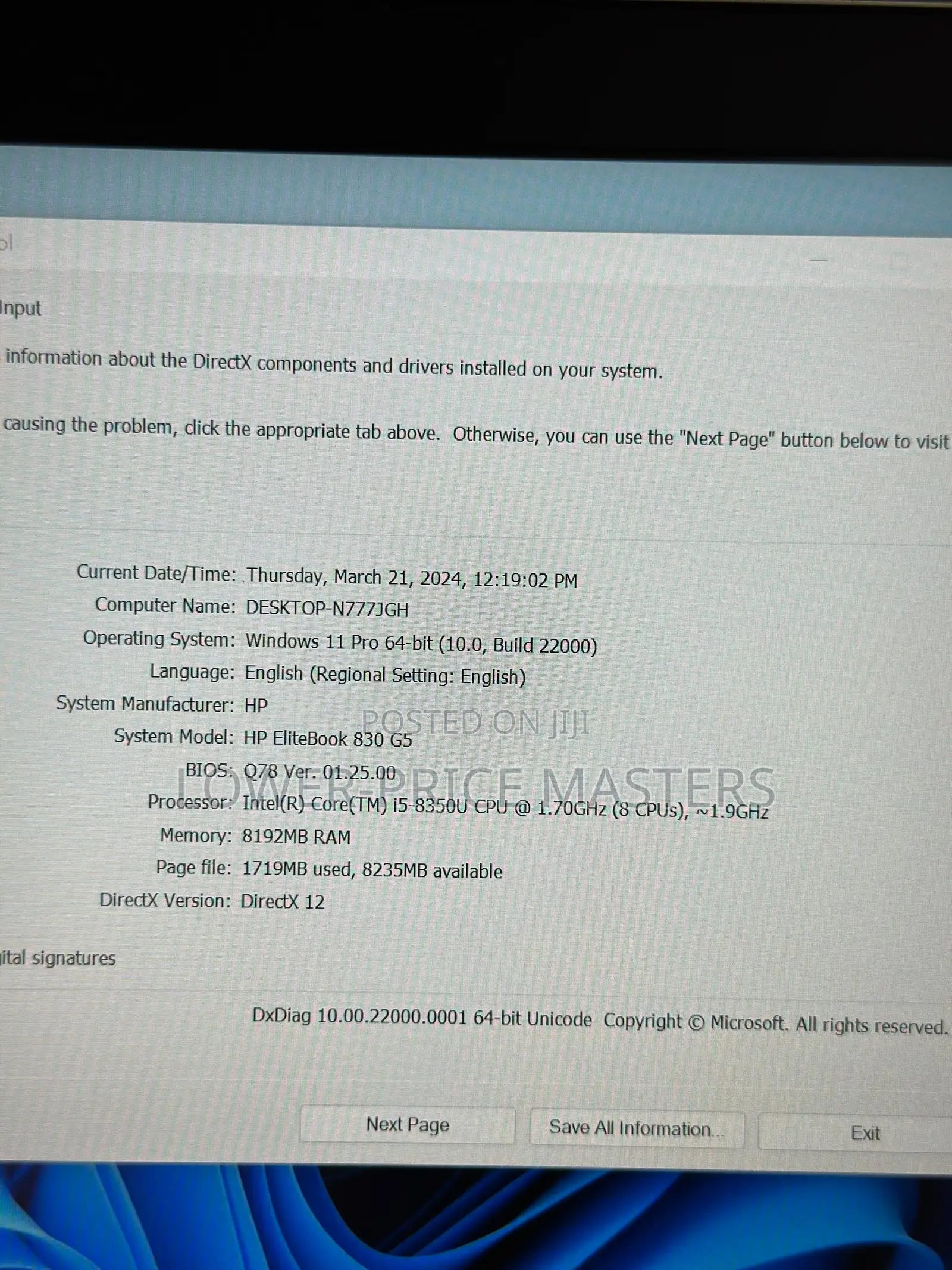 New Laptop HP EliteBook 830 G5 8GB Intel Core I5 SSD 256GB