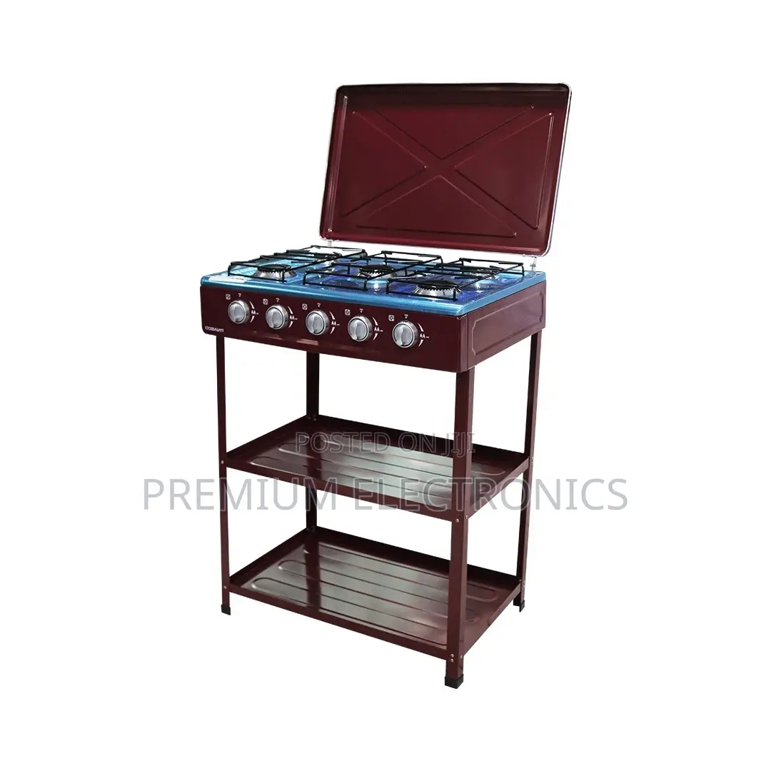 Nasco 5 Burner Gas Stove Nasgs-K5bsm-S 2 Shelves Stand