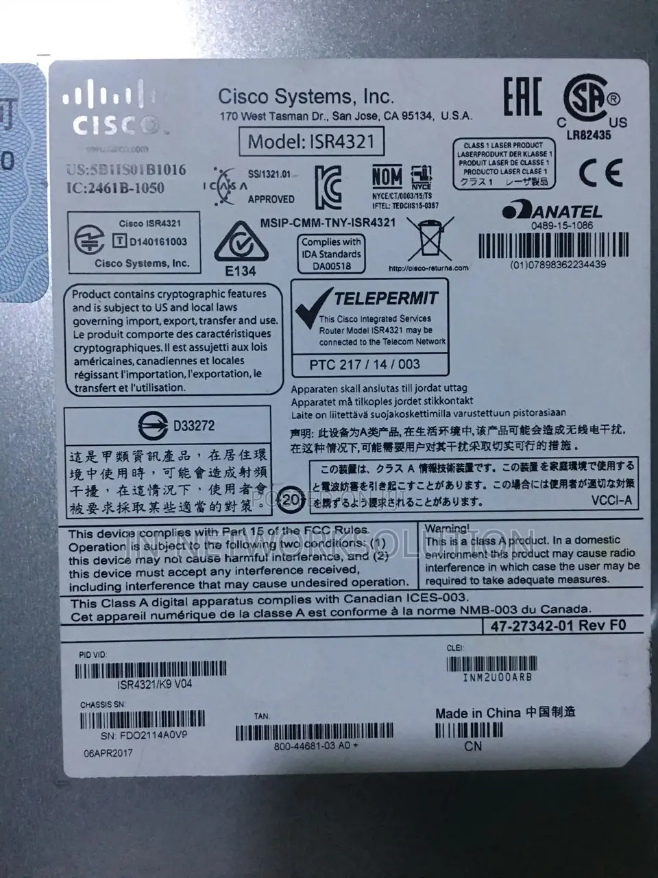 Cisco ISR4321 ROUTER 4300 Series