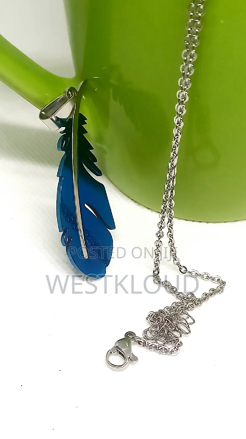 Necklace Stainless Steel Original Feather Unisex Pendant