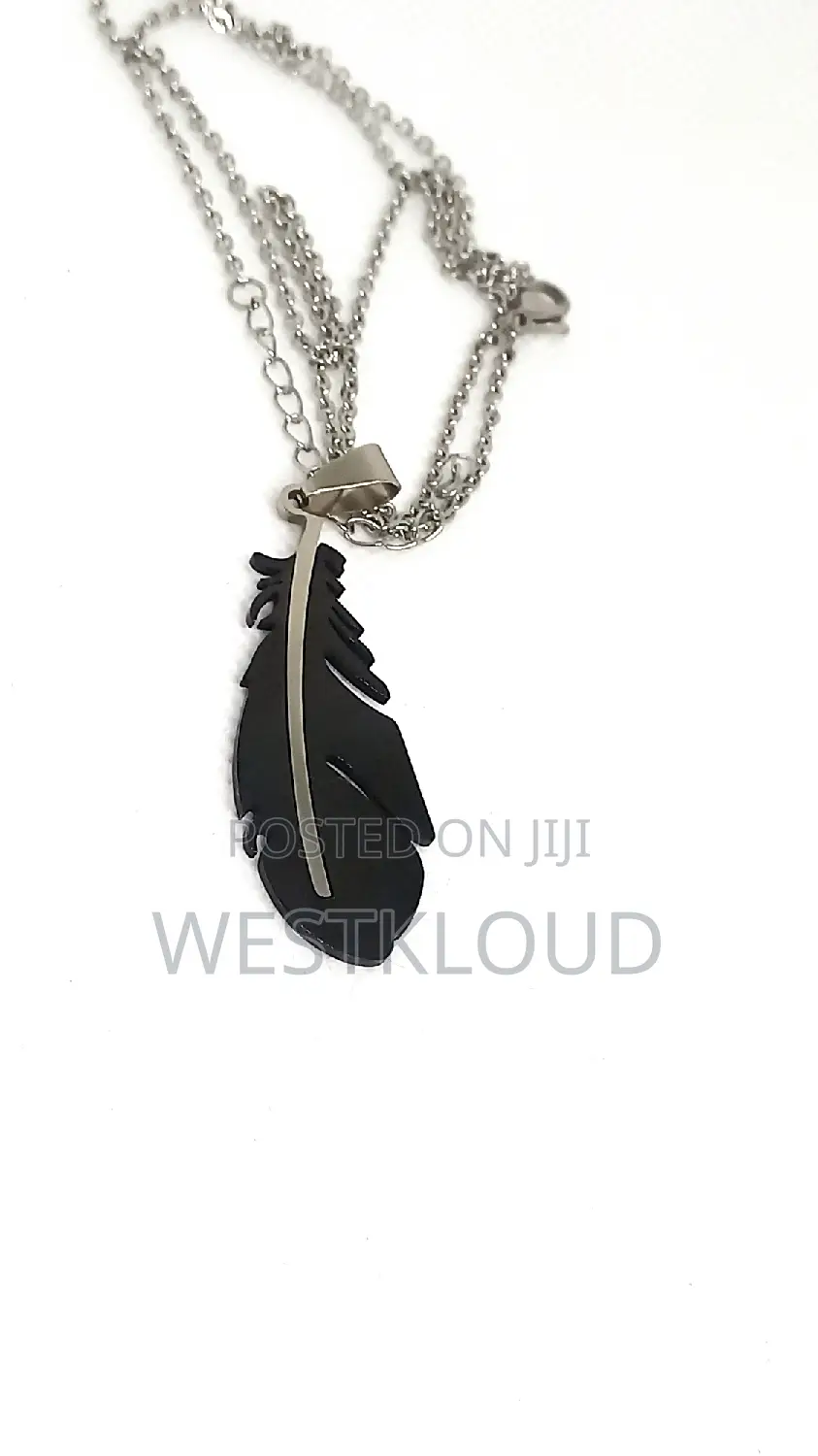 Necklace Stainless Steel Original Feather Unisex Pendant