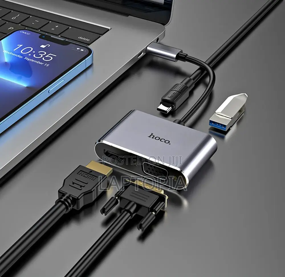 Type-C to HDMI + VGA + USB3.0 + PD
Converter( Hoco)