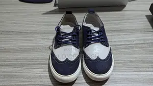 Blue Suede Grey Brogue Sneakers Shoe