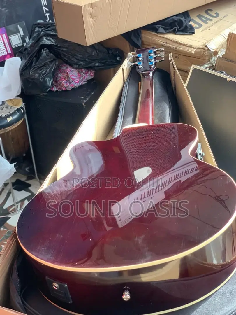 Givson Semi-Acoustic Bass Guitar With Bag