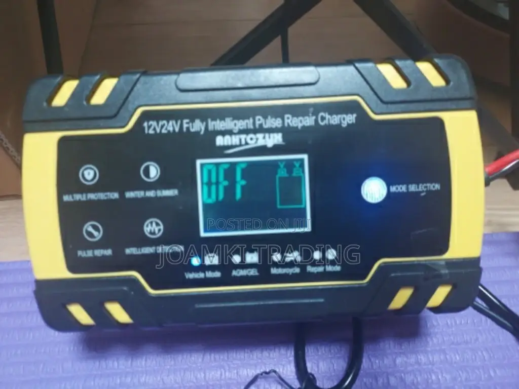 Car Battery Charger,12v/24v Intelligent Pulse Repair LCD
