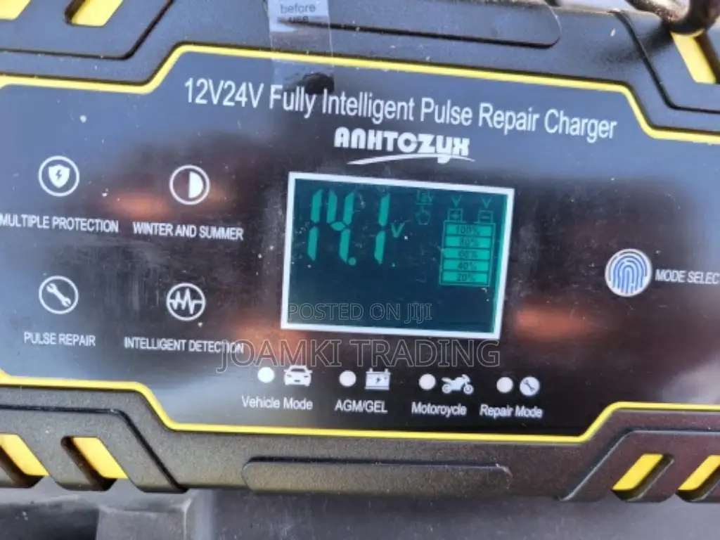 Car Battery Charger,12v/24v Intelligent Pulse Repair LCD