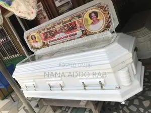All White Casket With Customize Name and Picture