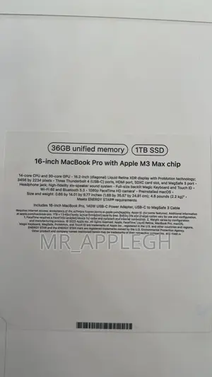 New Laptop Apple MacBook Pro 36GB Apple M3 Max SSD 1T