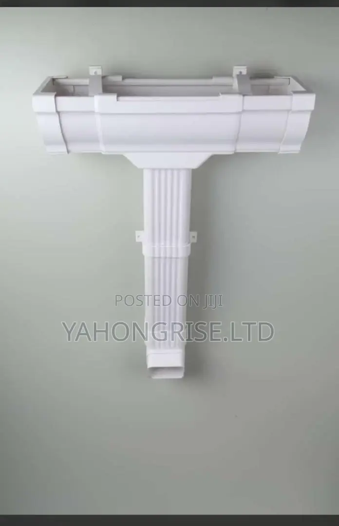 White PVC Downspout and Gutters
