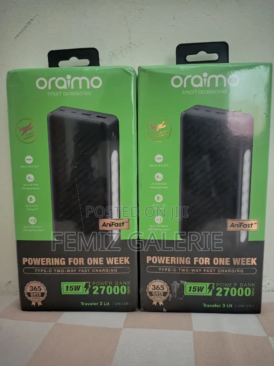 Oraimo Traveler 3 Lit; 27000mah 15w Power Bank