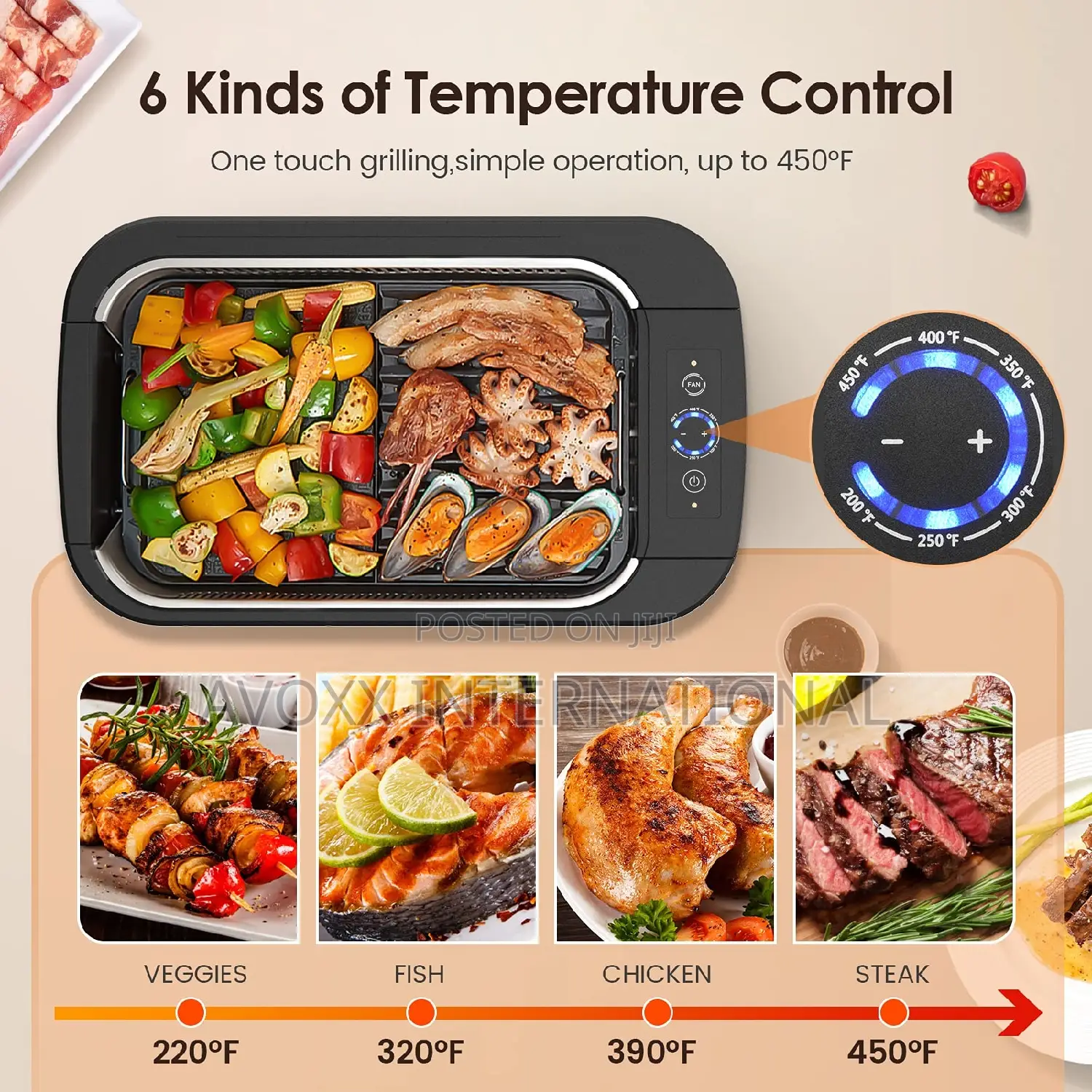 Smokeless Indoor Grill-Electric W/Tempered Glass Lid CSG2006