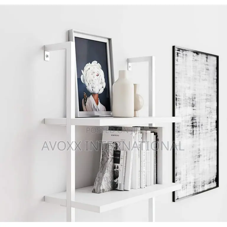 Ktaxon 5-Shelf Industrial Wood Ladder Bookcase W/Metal Frame