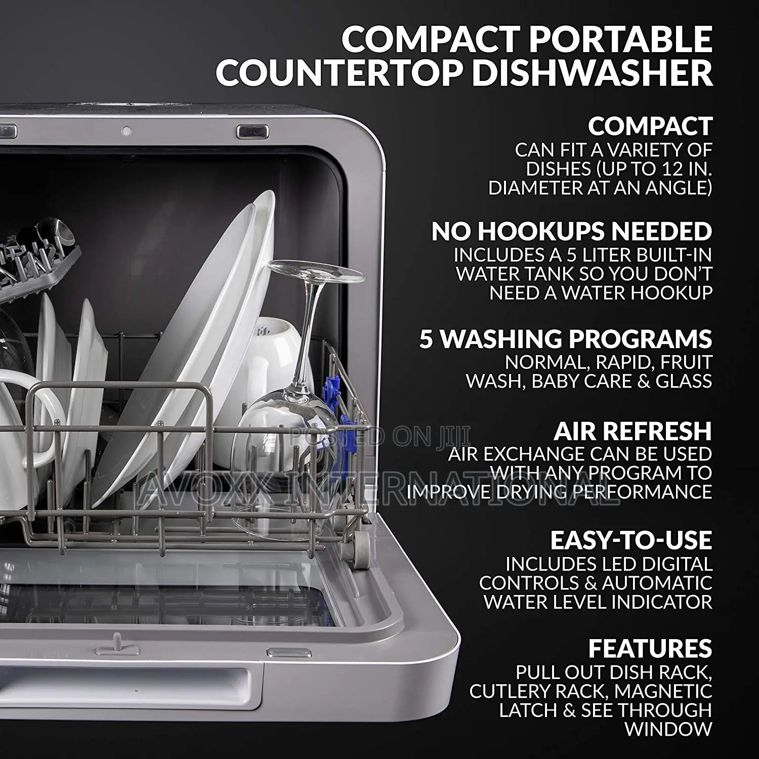 Farberware FDW5ASBWHA Compact Portable Countertop Dishwasher