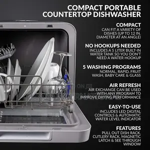 Farberware FDW5ASBWHA Compact Portable Countertop Dishwasher