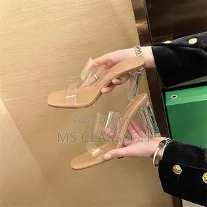 PVC Jelly Slippers Open Toe High Heels Transparent Sandals
