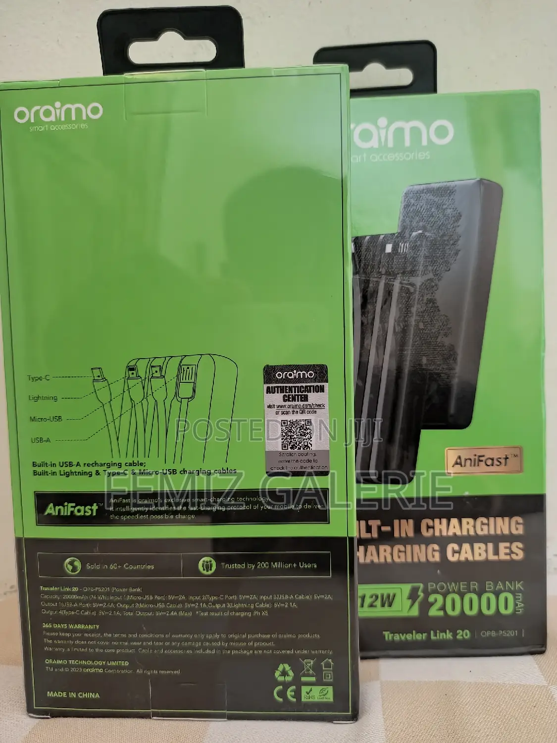 Oraimo Traveler Link 20 20000mah 12w Power Bank