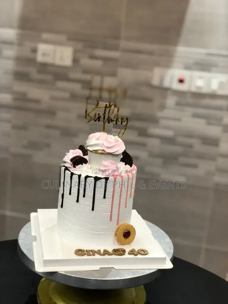 Pink N Dark Chocolate Drip Cake
