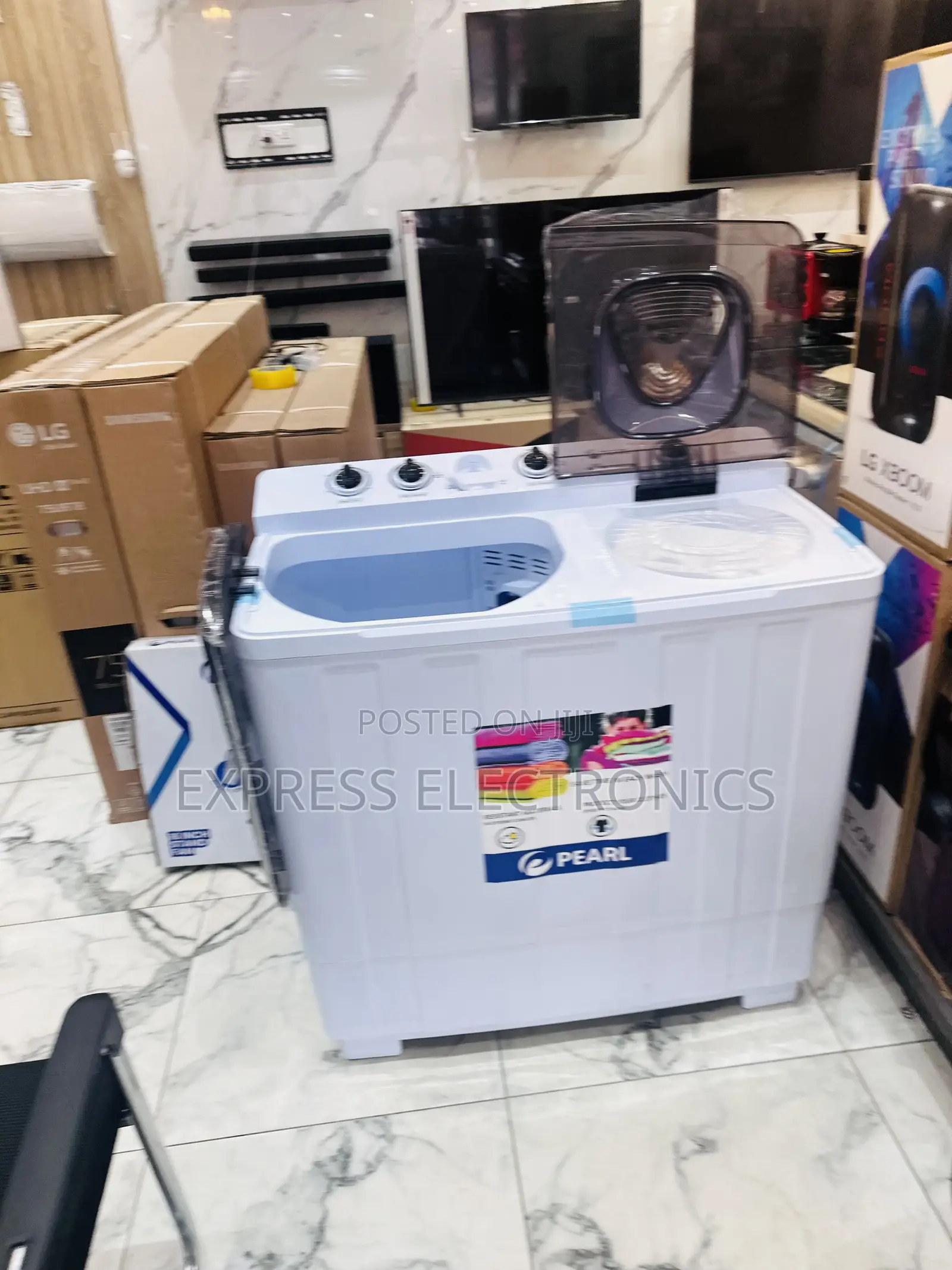 Double Water Inlet Washing 15kg Topload Pearl White