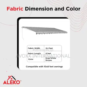Aleko 36 Fabric Awning Replacement for Retractable Patio