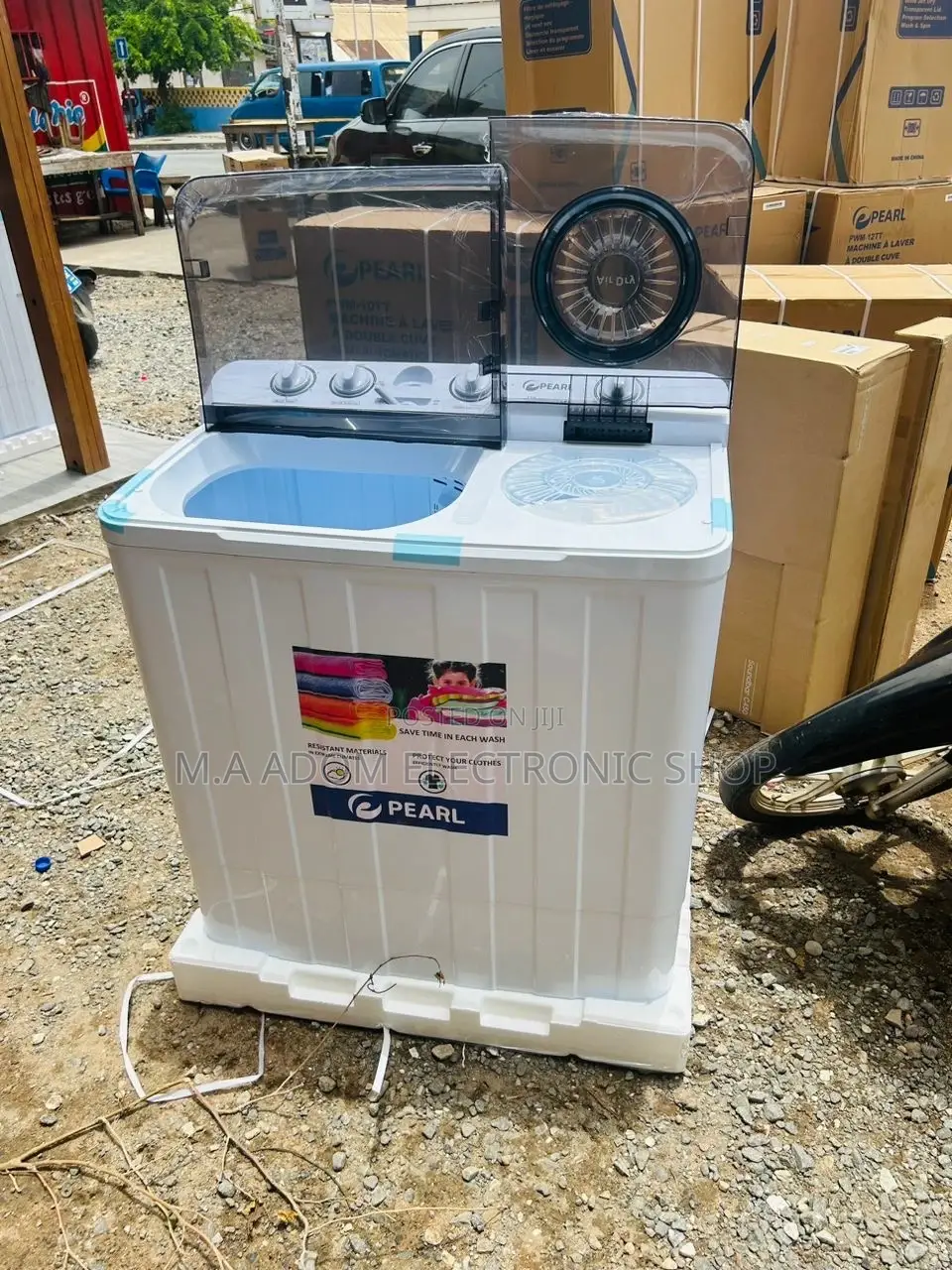 Elegant Pearl 12kg Semi-Automatic Washing Machine.