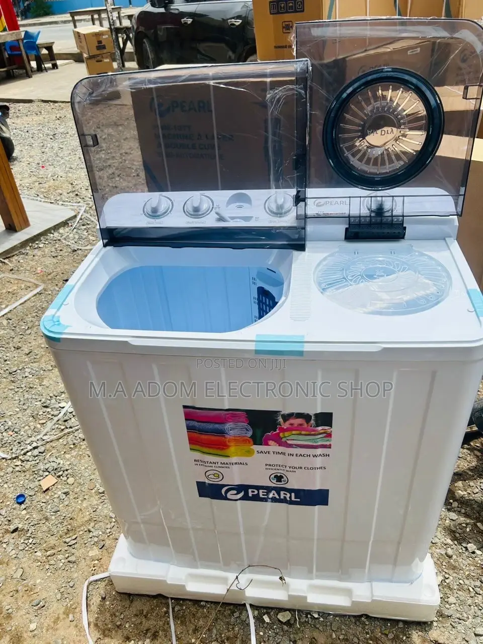 Durable Pearl 12kg Semi-Automatic Washing Machine + Spin/Dry