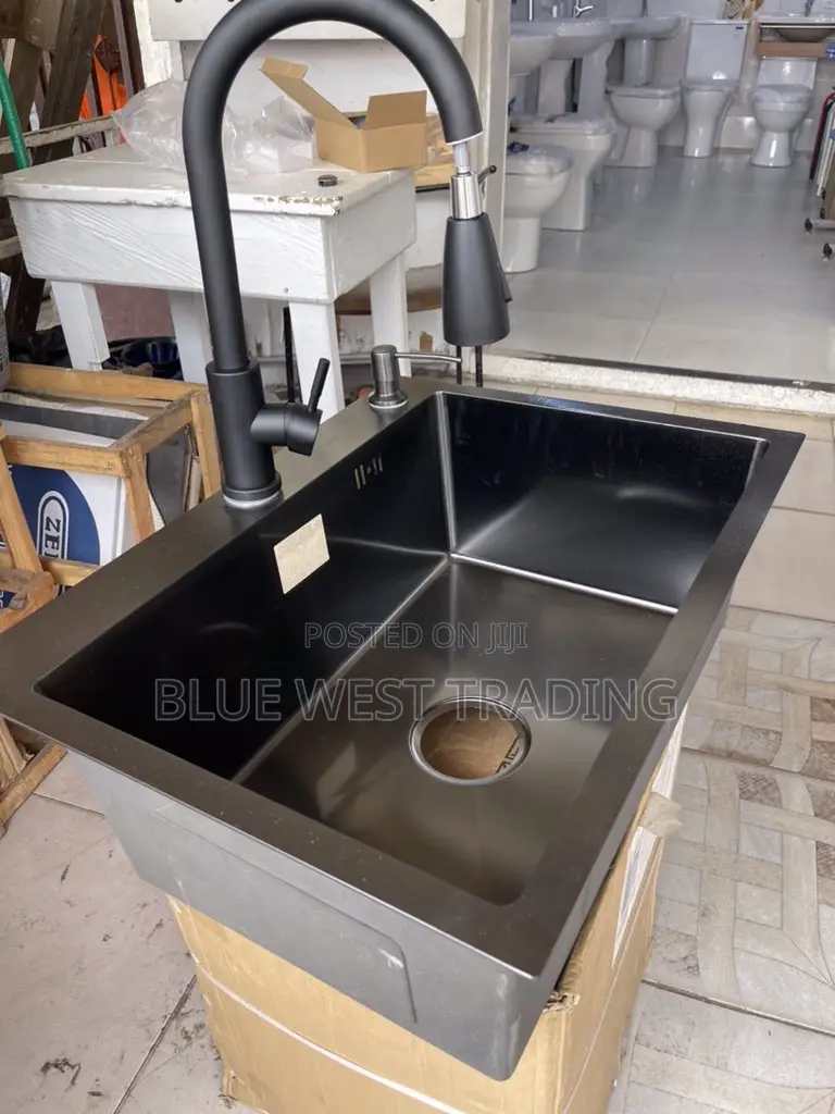 Black Cabinet Sink With Pull Out Tap