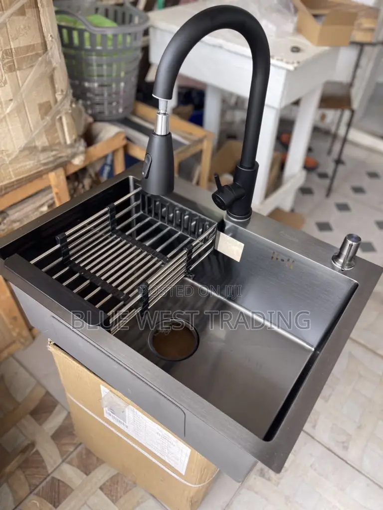 Black Cabinet Sink With Pull Out Tap