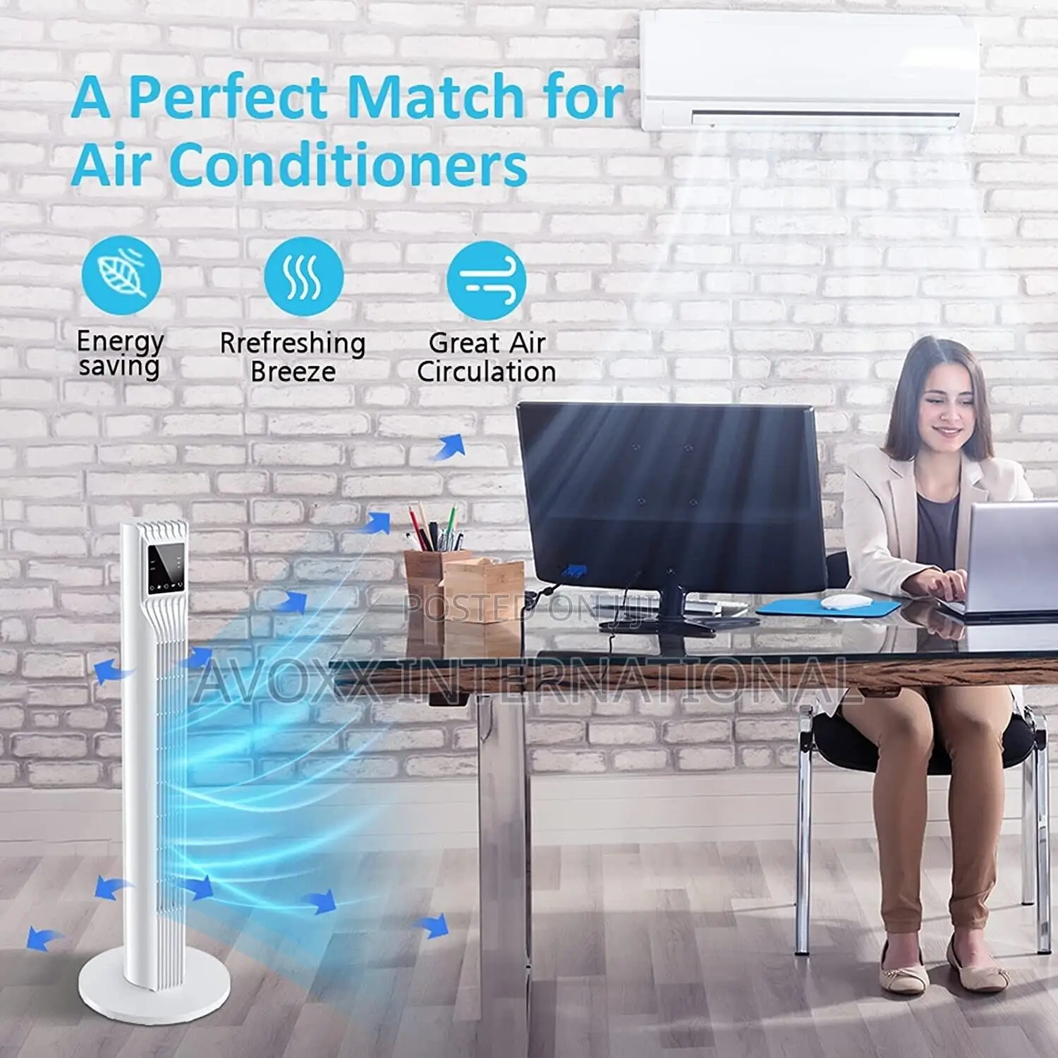 Air Choice/ Trustech TTF-447 44" Oscillating Led Display Tower Fan