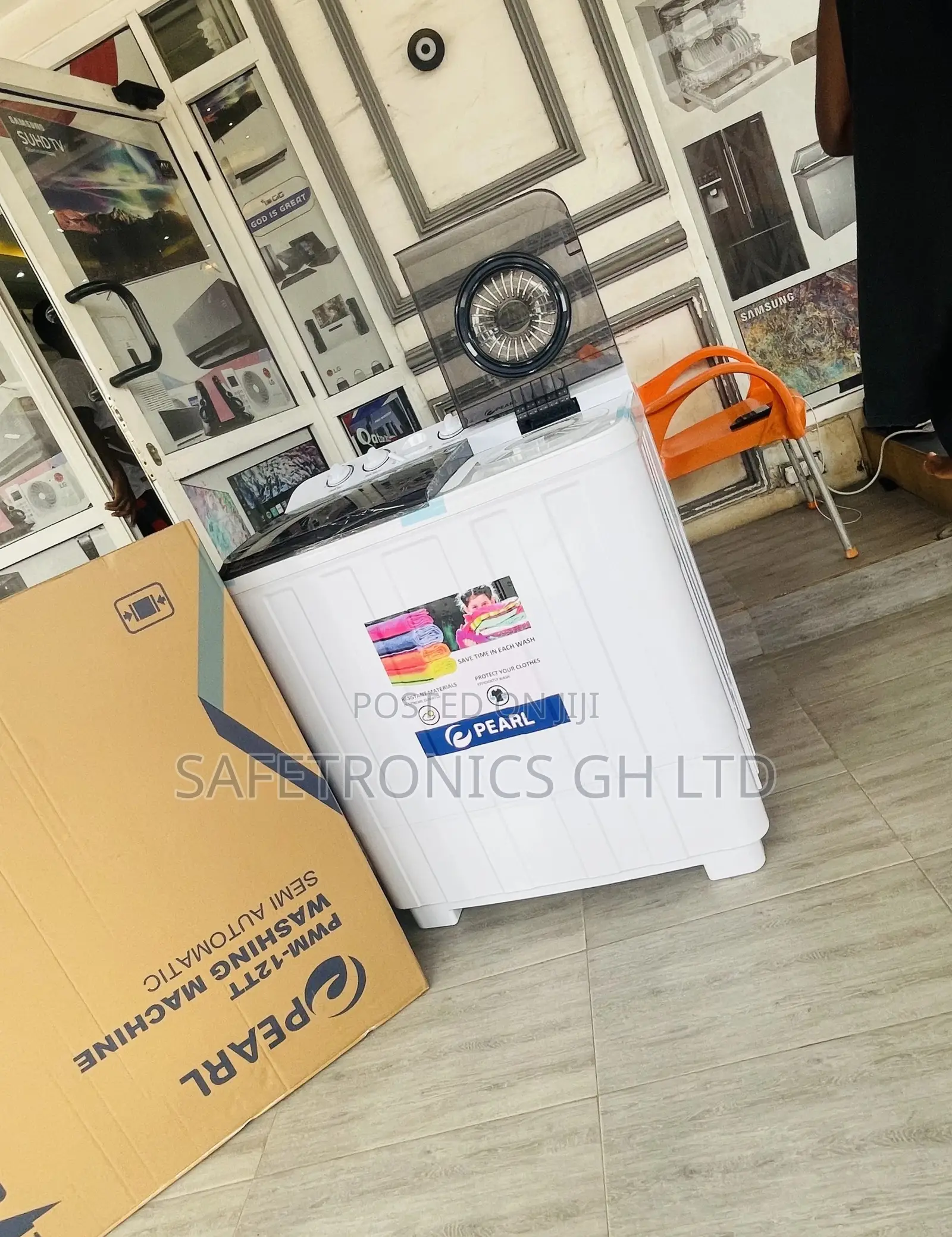 White 12kg Semiautomatic Topload Pearl Washingmachine