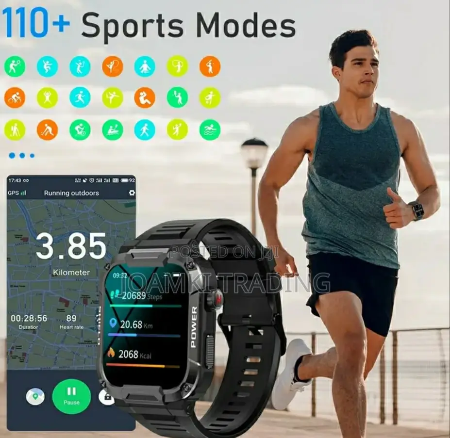 Rugged Smartwatch/Blutooth Call/Health Monitor/Ip68/Ios/Andr
