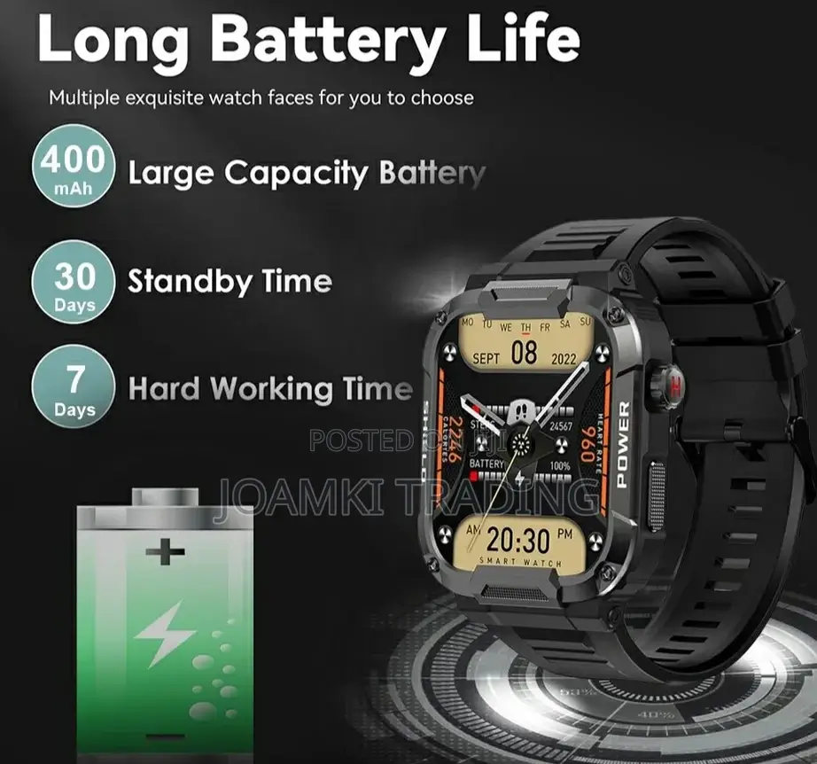 Rugged Smartwatch/Blutooth Call/Health Monitor/Ip68/Ios/Andr
