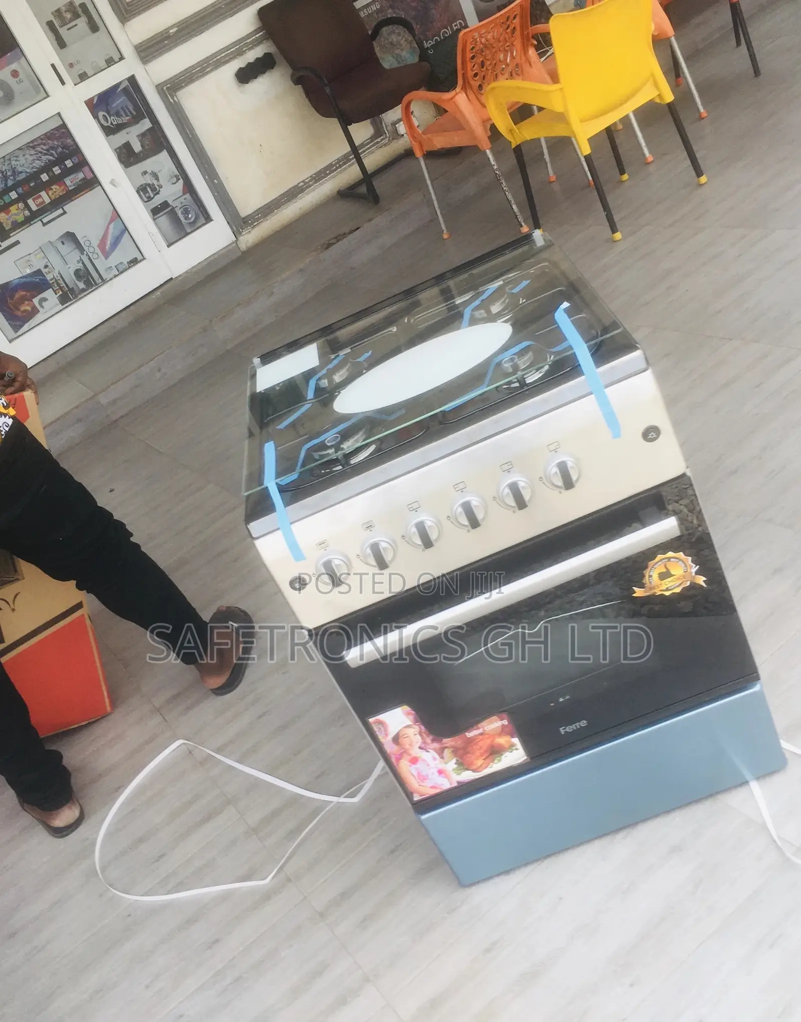 Gray 4 Gas Cooker Oven With Grill 60x60 Ferre