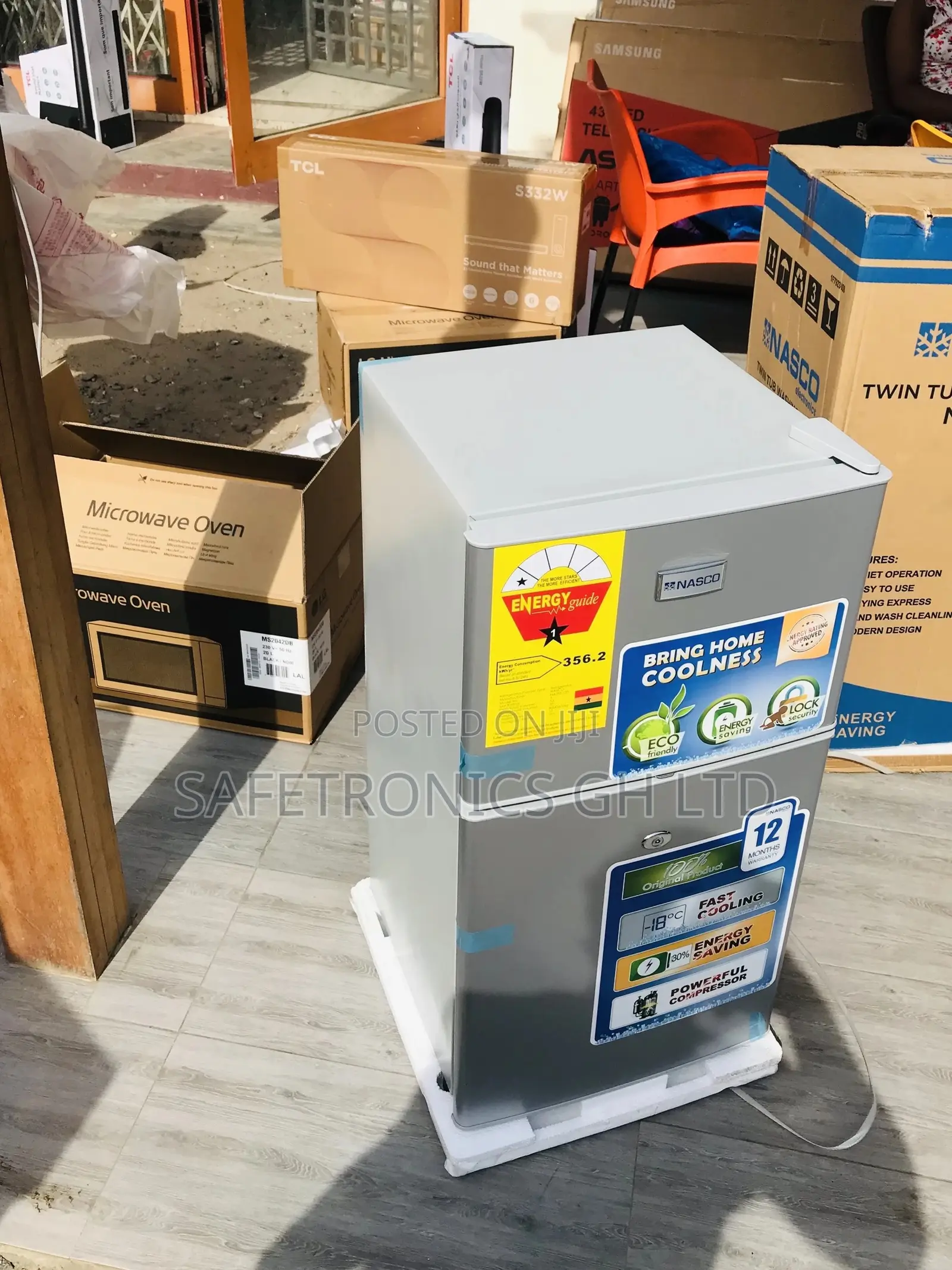 Doubledoor Nasco Gray Topfreezer Nasf2-120 Fridge 80L