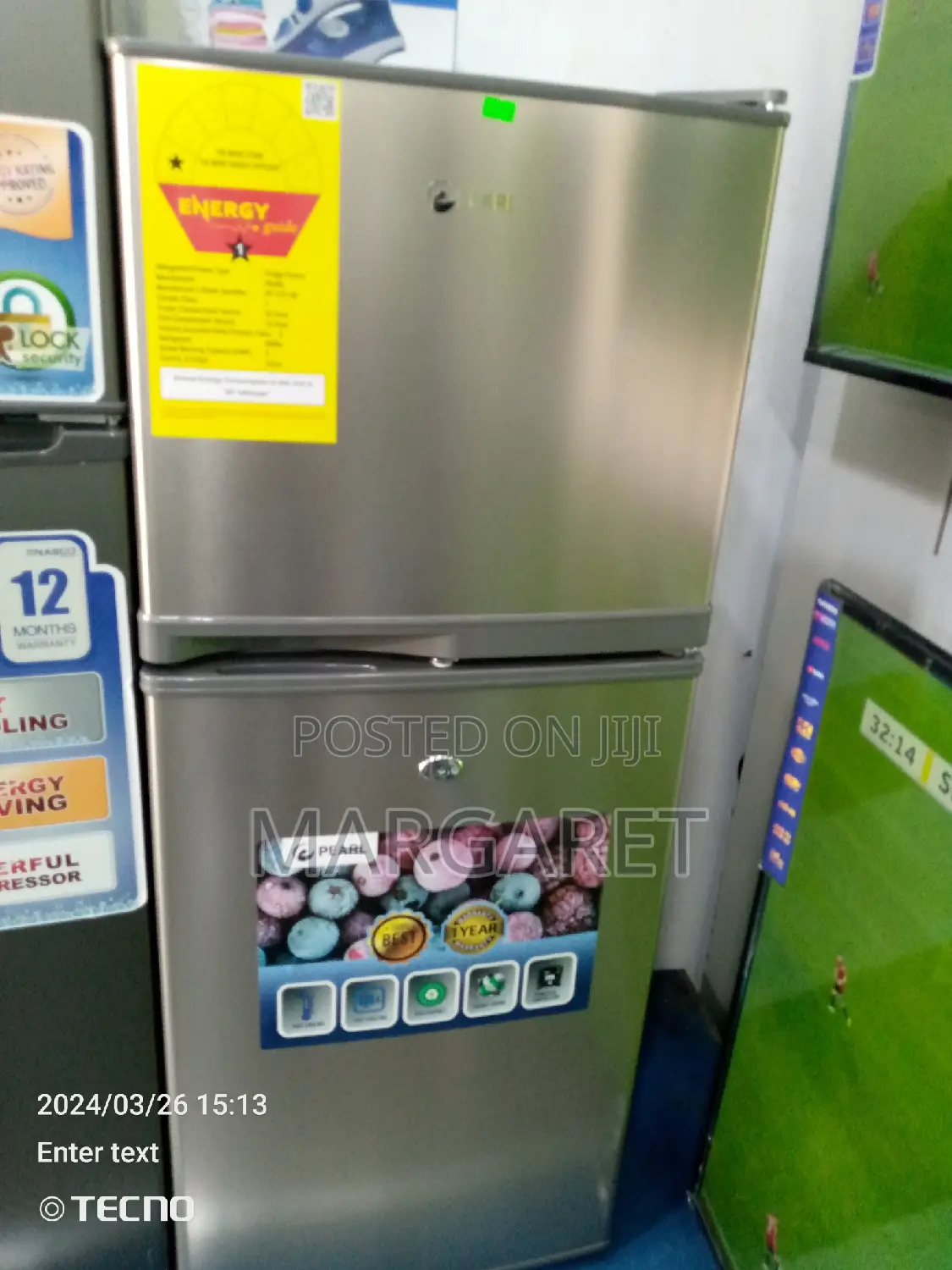 Pearl 108 Littres Double Door Fridge