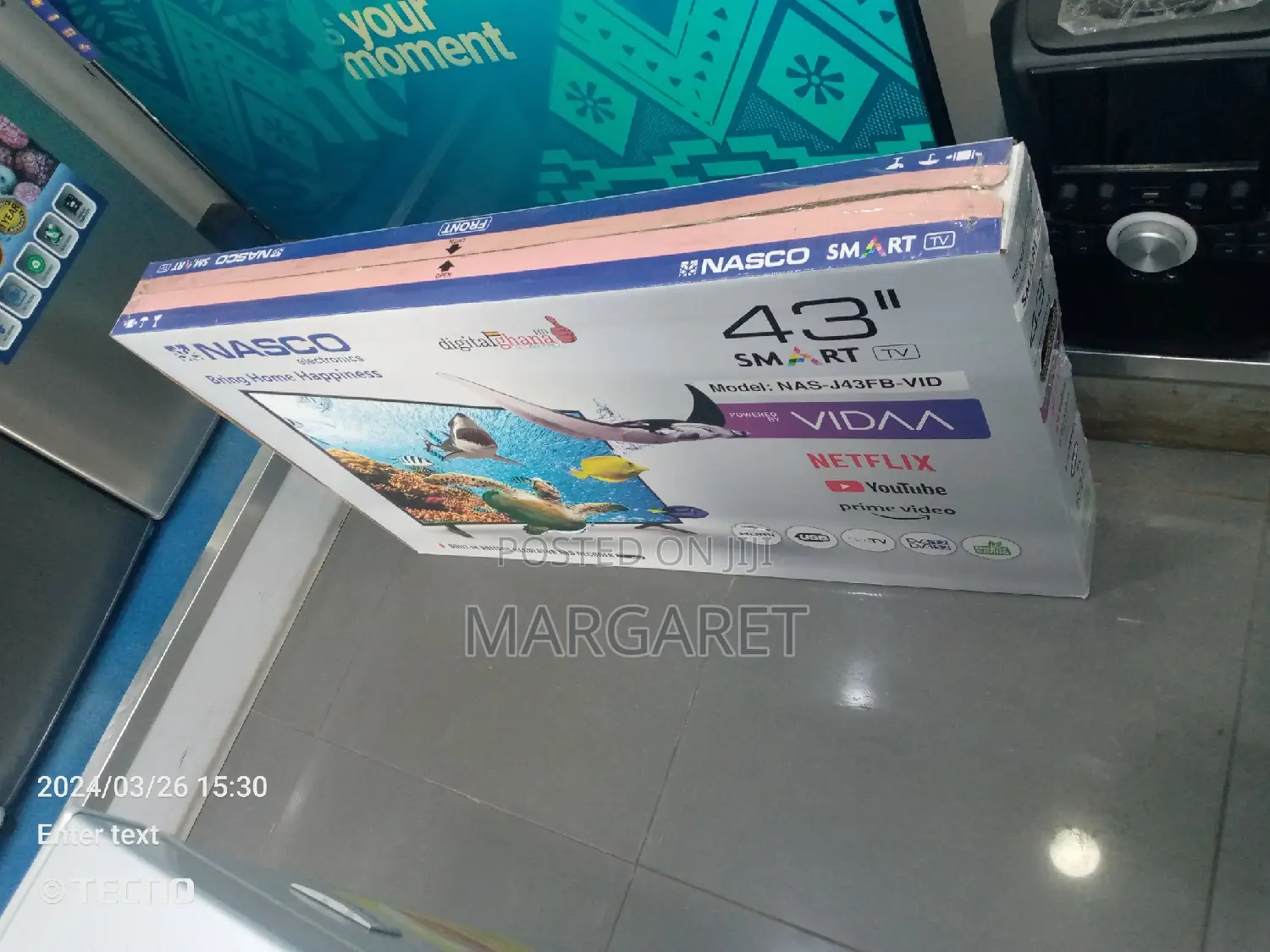 Nasco 43 Inches Digital Satellite TV Smart Uhd Ft