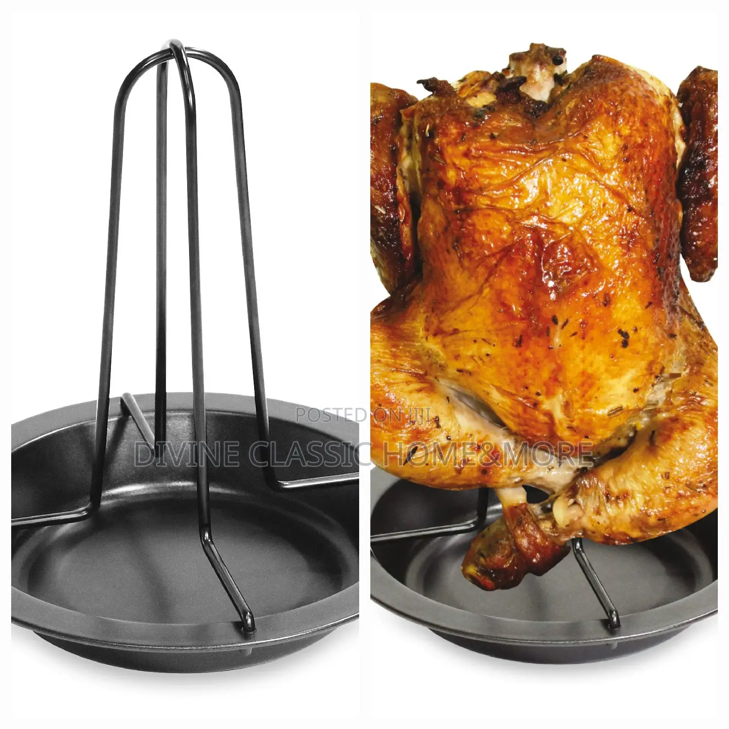Fackelmann 7.5" Carbon Steel Chicken Roast Rack, Medium