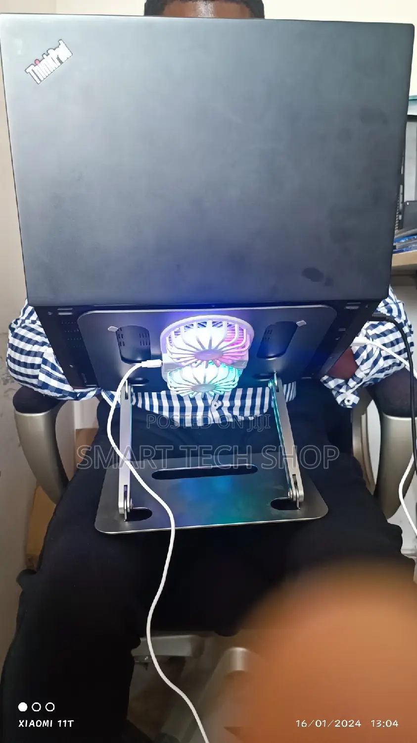 Height Adjustable Foldable Aluminium Laptop Stand With Fan