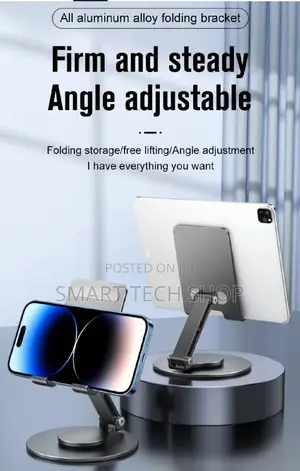 360 Rotating Phone Tablet Stand Desktop Foldable Adjustable