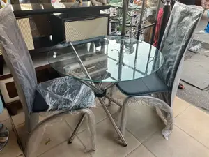 Two or 3 Seater Glass Dining Table Set