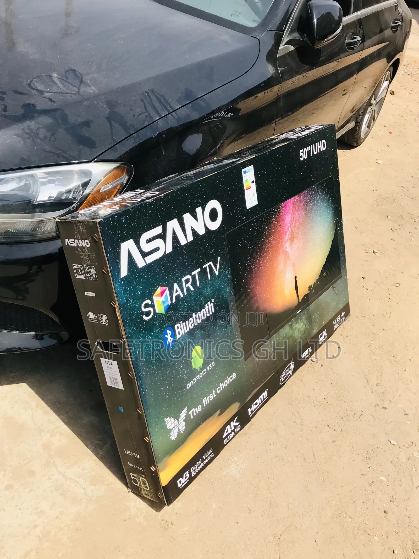 Asano 50 Inches Glossy Electric Led Black Smart UHD Tv
