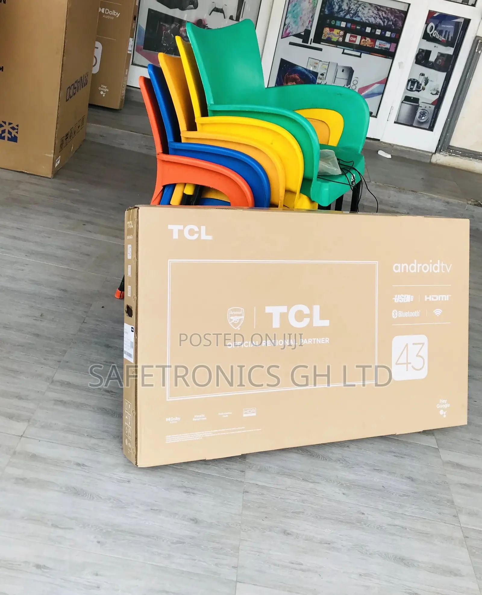 Black TCL Electric Smart P635 Glossy HDR 43 Inches Tv
