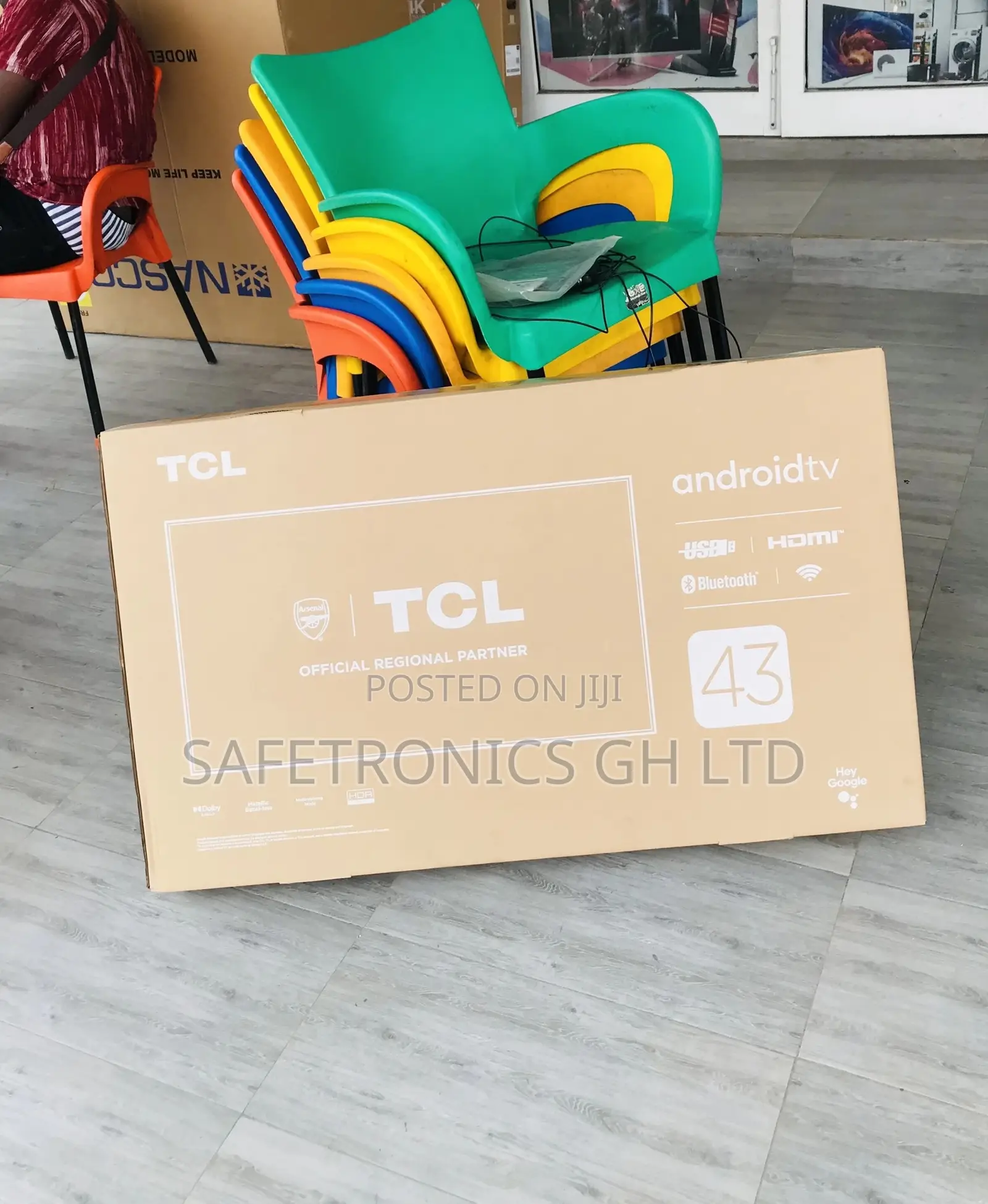 Black TCL Electric Smart P635 Glossy HDR 43 Inches Tv