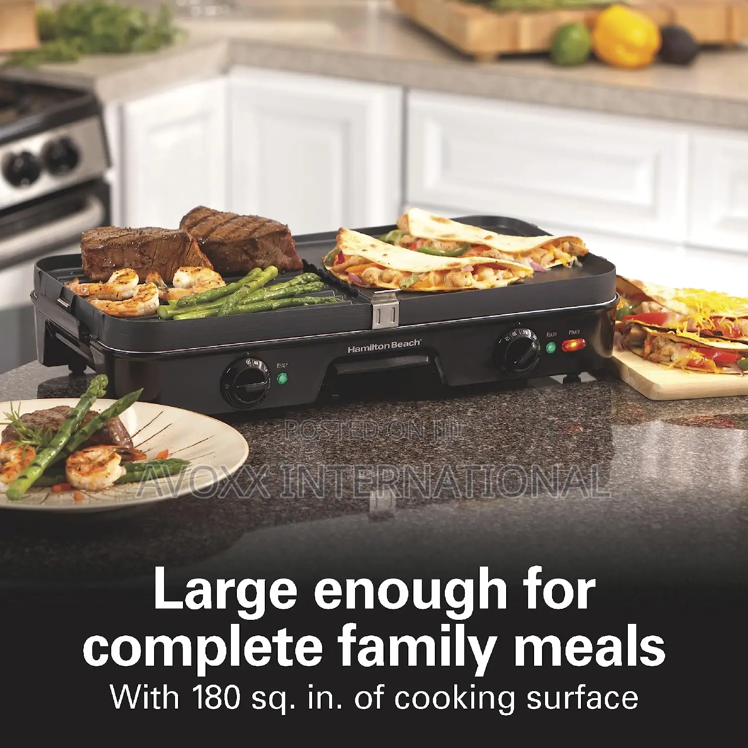 Hamilton Beach 3-in-1 Electric Indoor Grill + Griddle
