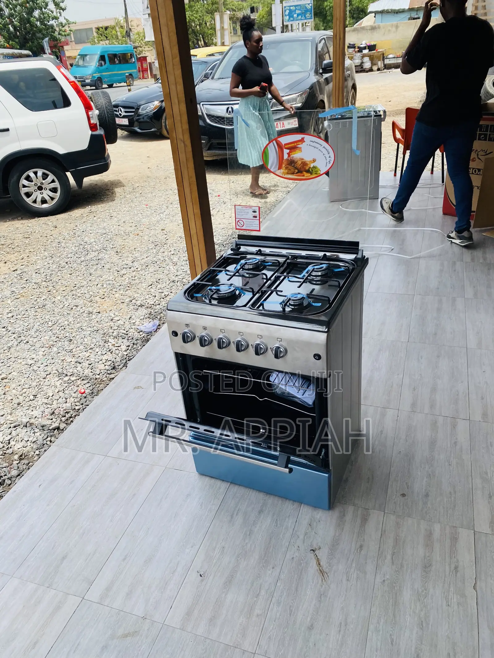 Stainless Steel Ferre 60x60Oven and Grill 4 Gas Burner,Gray